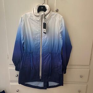 Blue White Raincoat Windbreaker Size XS